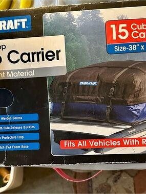 Trade•Craft 15 Cubic Ft Rooftop Cargo Carrier - Black & Blue